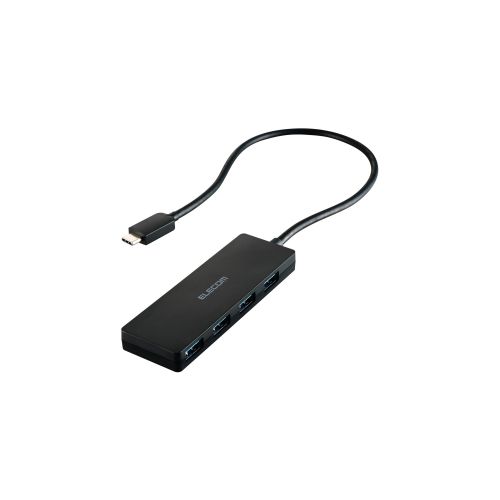 USB HUB/USB-C/USB5Gbps/バスパワー/4ポート/30cm/ブラック