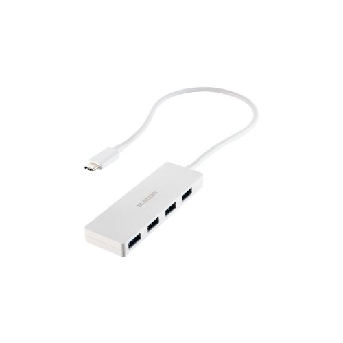 USB HUB/USB-C/USB5Gbps/バスパワー/4ポート/30cm/ホワイト