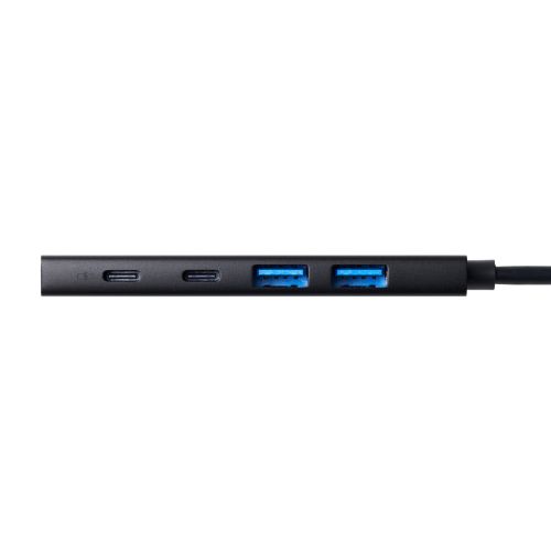 USBHUB/USB-C/10Gpbs/USB-A×2/Type-C×2/USB PD 100W対応/バスパワー/4ポート/ブラック