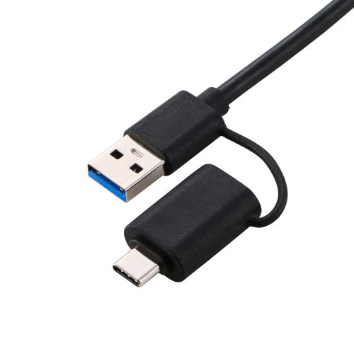 USB HUB/Type-C変換アダプタ付き/5Gpbs/USB-A×4/Type-C×3/バスパワー・セルフパワー/7ポート/シルバー