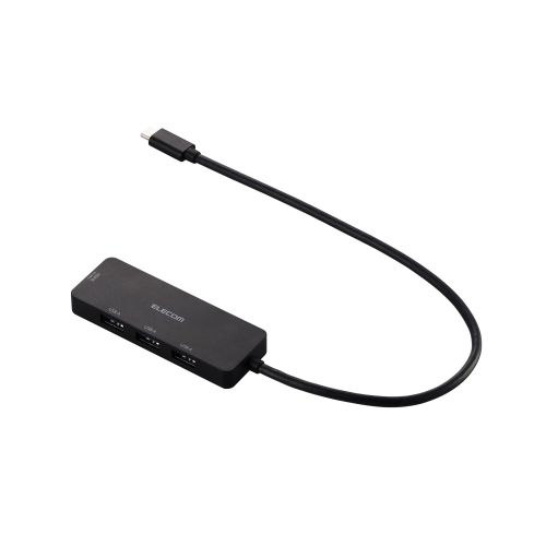 USB HUB/USB-C/バスパワー/USB-A×3/HDMI×1/30cm/ブラック