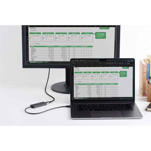 USB HUB/USB-C/バスパワー/USB-A×3/HDMI×1/30cm/ブラック