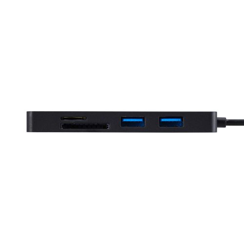 USB HUB/USB-C/バスパワー/USB-A×3/SD+microSDカードスロット/30cm/ブラック