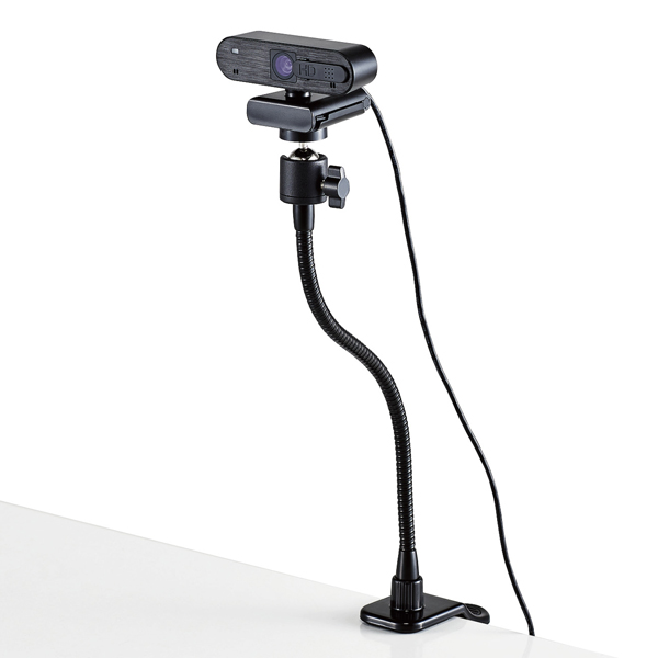 WEBカメラ用アームクリップスタンド/GoPro用アダプタ付属/ブラック