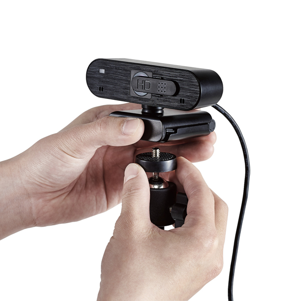 WEBカメラ用アームクリップスタンド/GoPro用アダプタ付属/ブラック