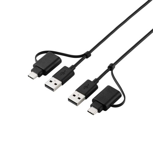 リンクケーブル/USB480Mbps/Windows・Mac対応/USB-A・USB Type-C対応/1.5m/ブラック