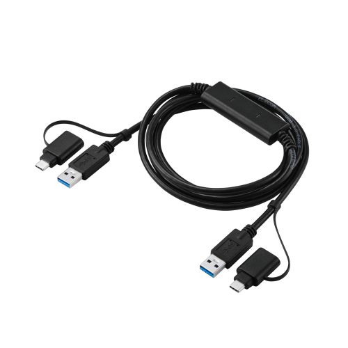 リンクケーブル/USB5Gpbs/Windows・Mac対応/USB-A・USB Type-C対応/1.5m/ブラック