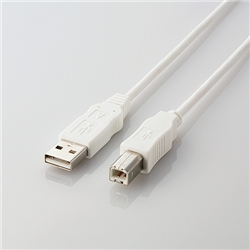 EU RoHS指令準拠 USB2.0ケーブル ABタイプ/5.0m(ホワイト)