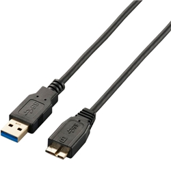 極細USB3.0ケーブル(A-microB)/1.0m/ブラック