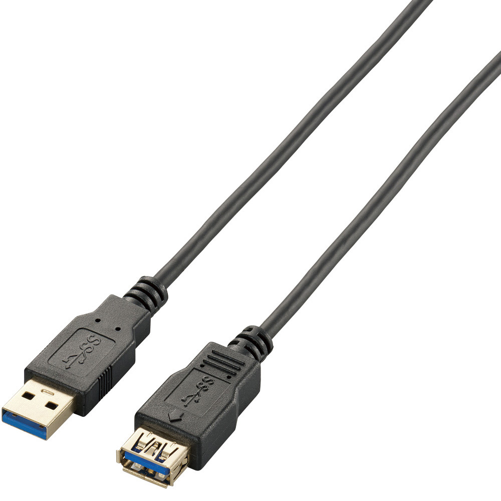 極細USB3.0延長ケーブル(A-A)/1.0m/ブラック