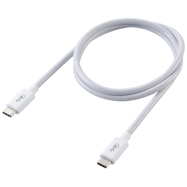 USB4ケーブル/C-Cタイプ/認証品/USB Power Delivery対応/40Gbps/0.8m/ホワイト