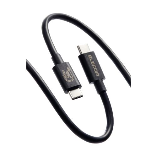 USB4ケーブル/C-Cタイプ/認証品/USB Power Delivery対応/240W/80Gbps/1.0m/ブラック