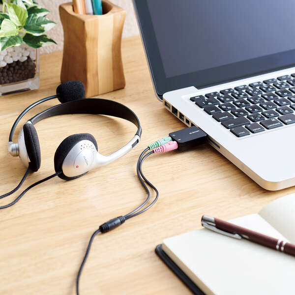 USBオーディオ変換アダプタ/ブラック