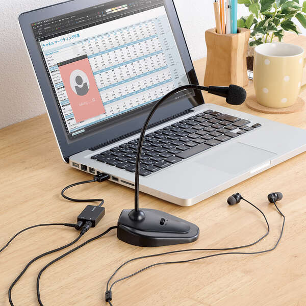 USBオーディオ変換アダプタ/0.15m/ブラック