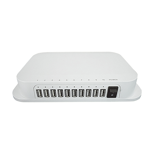 iPad用同期充電USBハブ/10ポート/2.1A/ホワイト