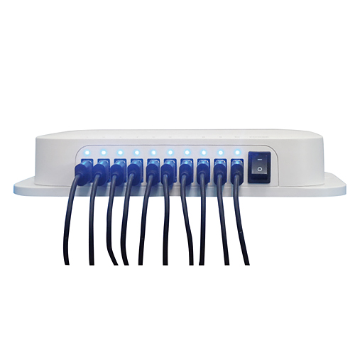 iPad用同期充電USBハブ/10ポート/2.1A/ホワイト