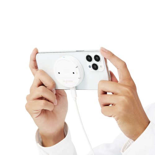 ワイヤレス充電器/マグネット内蔵/7.5W/卓上タイプ/3way/ホワイト