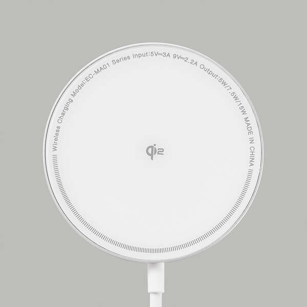 マグネットQi2規格対応ワイヤレス充電器/15W/卓上/しろちゃん