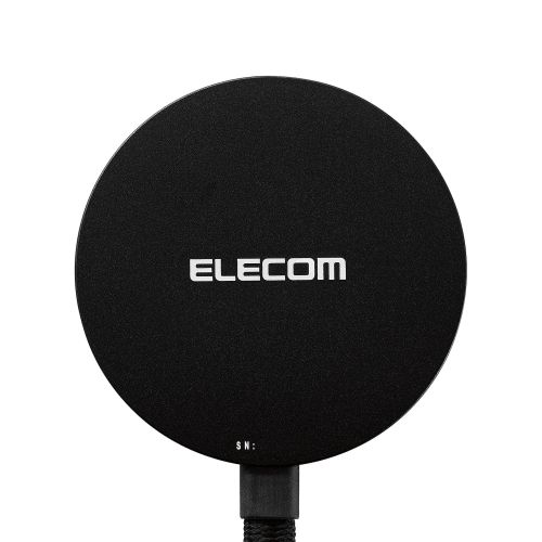 マグネットQi2規格対応ワイヤレス充電器/15W/卓上/メッシュケーブル/ブラック