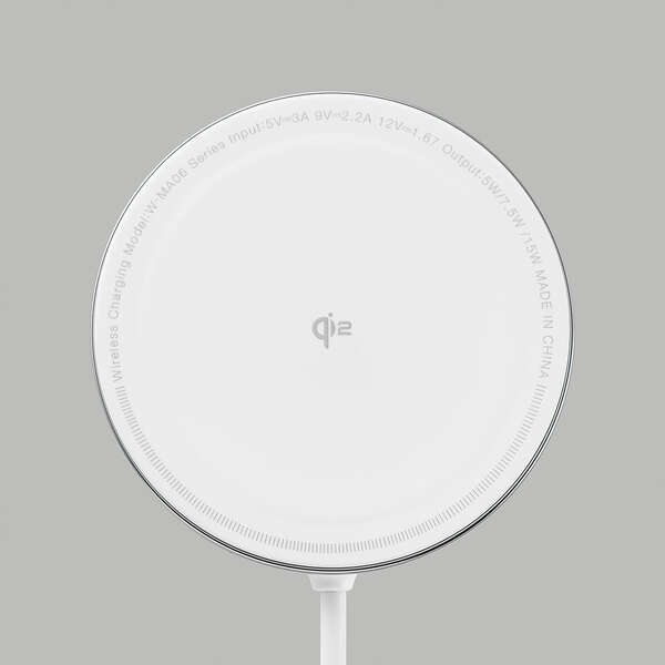 マグネットQi2規格対応ワイヤレス充電器/15W/2way/卓上/ホワイト