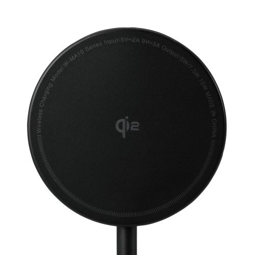 マグネットQi2規格対応ワイヤレス充電器/15W/卓上/ブラック