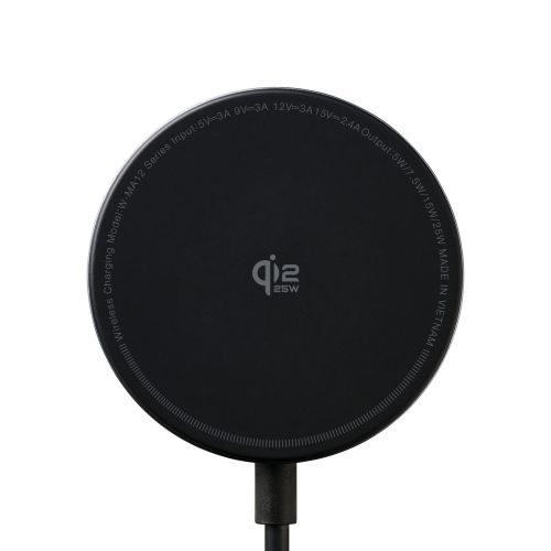 マグネットQi2.2規格対応ワイヤレス充電器/25W/卓上/1m/ブラック
