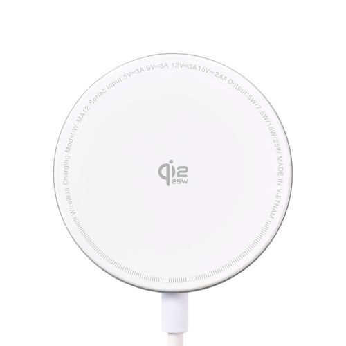 マグネットQi2.2規格対応ワイヤレス充電器/25W/卓上/1m/シルバー