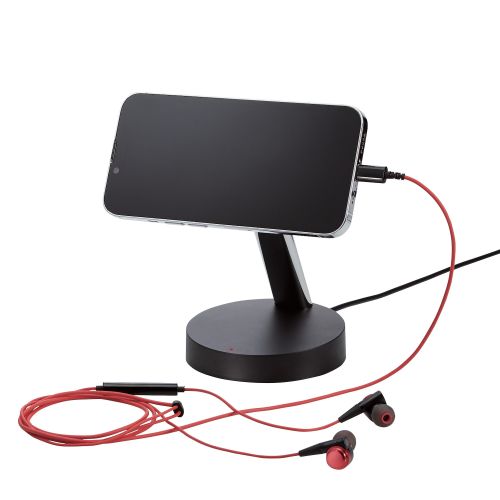 ワイヤレス充電器/マグネット内蔵/7.5W/スタンドタイプ/1.5m/ブラック