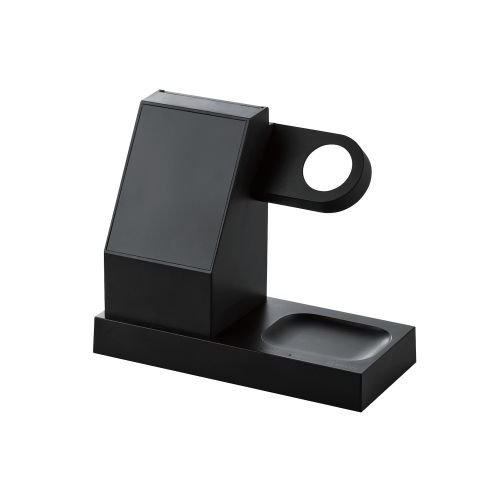 ワイヤレス充電器/マグネット内蔵/Apple Watchモジュールはめ込み/7.5W+5W/スタンドタイプ/ケーブル同梱/1.5m/ブラック