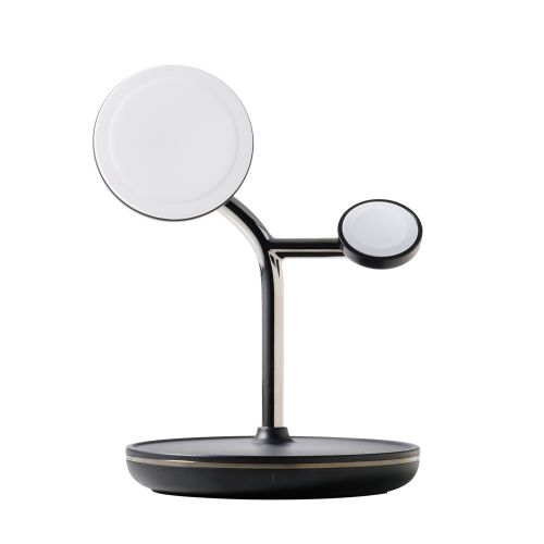 ワイヤレス充電器/スタンド型/マグネット対応/3in1/15W/MfM認証/Apple Watch高速モジュール/MfA認証/ブラック