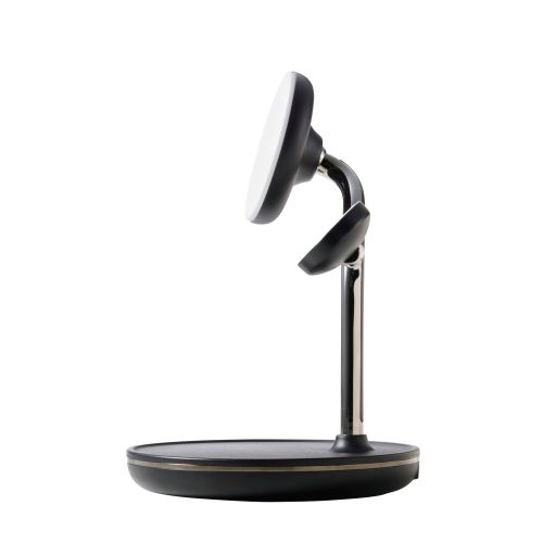 ワイヤレス充電器/スタンド型/マグネット対応/3in1/15W/MfM認証/Apple Watch高速モジュール/MfA認証/ブラック