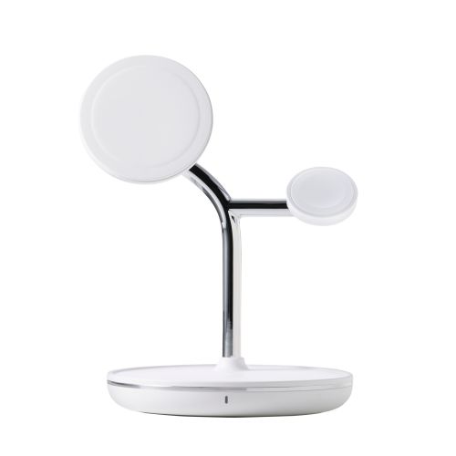 ワイヤレス充電器/スタンド型/マグネット対応/3in1/15W/MfM認証/Apple Watch高速モジュール/MfA認証/ホワイト