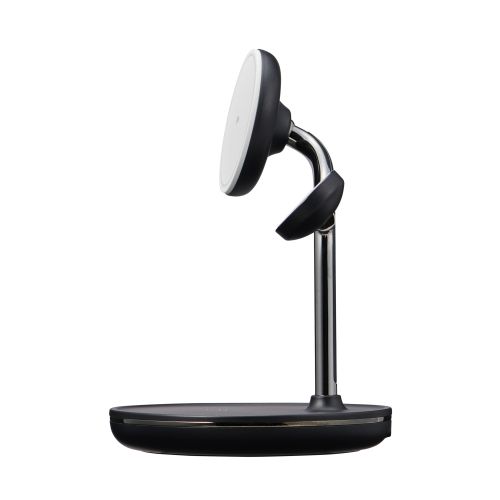 マグネットQi2規格対応ワイヤレス充電器/スタンド型/3in1/Apple Watch高速モジュール付き/MfA認証/ブラック