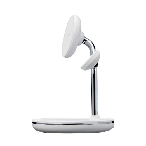 マグネットQi2規格対応ワイヤレス充電器/スタンド型/3in1/Apple Watch高速モジュール付き/MfA認証/ホワイト