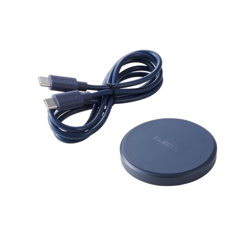 Qi規格対応ワイヤレス充電器/12W/EPP規格対応/卓上/ケーブル付属/1m/ネイビー