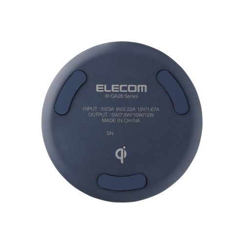 Qi規格対応ワイヤレス充電器/12W/EPP規格対応/卓上/ケーブル付属/1m/ネイビー