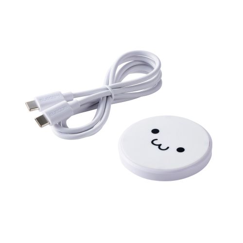 Qi規格対応ワイヤレス充電器/12W/EPP規格対応/卓上/ケーブル付属/1m/しろちゃん