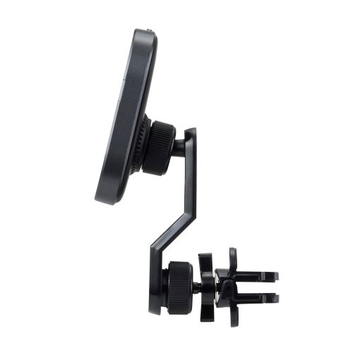 Qi2規格対応ワイヤレス充電器/車載ホルダー/マグネット吸着/15W/エアコンクリップタイプ/スイングアーム付き/ブラック