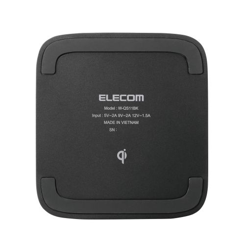 Qi規格対応ワイヤレス充電器/最大出力12W/スタンドタイプ/EPP規格対応/3枚コイル/ブラック