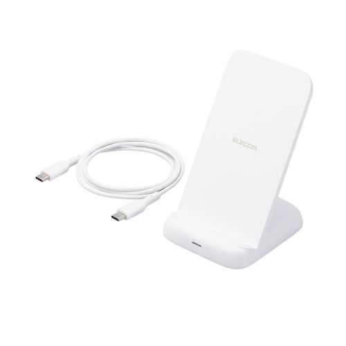 Qi規格対応ワイヤレス充電器/最大出力12W/スタンドタイプ/EPP規格対応/3枚コイル/ホワイト