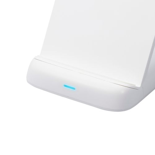 Qi規格対応ワイヤレス充電器/最大出力12W/スタンドタイプ/EPP規格対応/3枚コイル/ホワイト