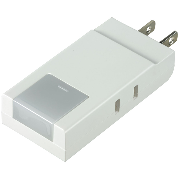 コンパクトタップ 2個口 ライト付 ホワイト