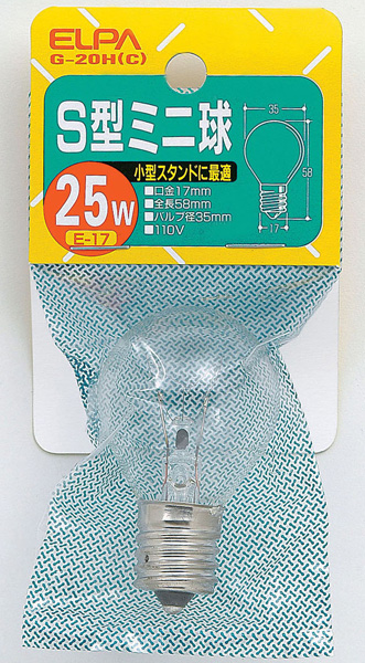 S型ミニ球 25W 透明