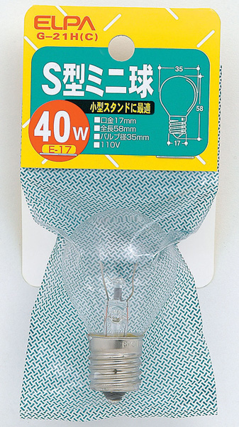 S型ミニ球 40W 透明