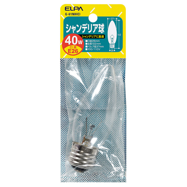 シャンデリア球 E26 40W
