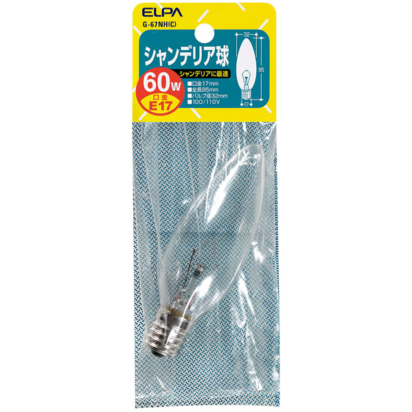 シャンデリア球 E17 60W