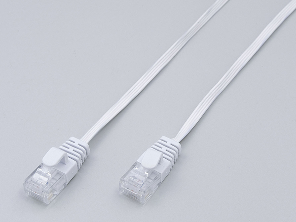 フラットLANケーブル CAT6 1m ホワイト