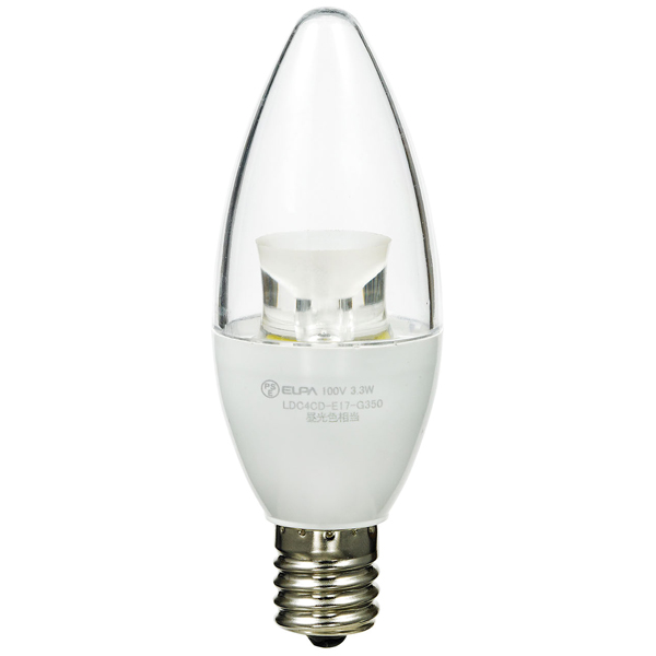 LED電球 シャンデリア球 E17 D色