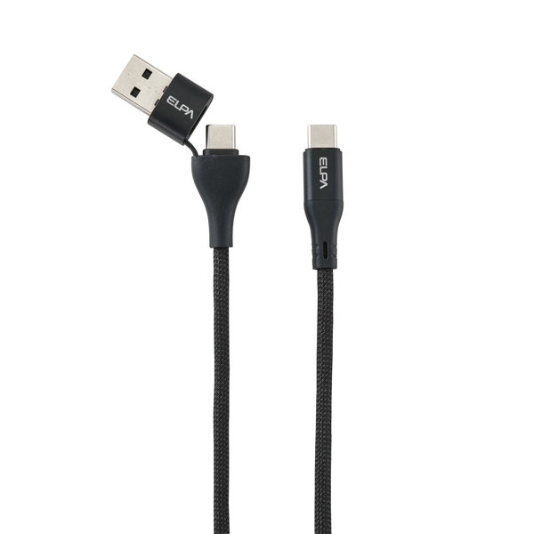 マグピタ マグネットUSBケーブル 丸形 ラウンド PD60W A＆C to C 1.0m ブラック