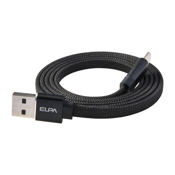 マグピタ マグネットUSBケーブル 平形 フラット PD27W A to C 1.0m ブラック